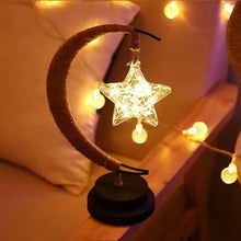 Load image into Gallery viewer, Led stars and moon hemp rope wrought iron decoration light