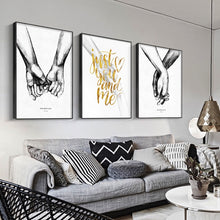 Load image into Gallery viewer, Nordic Black and White Poster Couple Sweet Love Wall Art