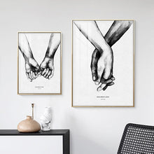 Load image into Gallery viewer, Nordic Black and White Poster Couple Sweet Love Wall Art