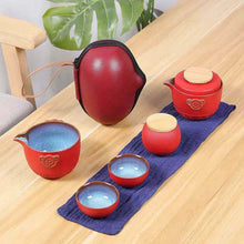 Load image into Gallery viewer, Ceramic Mini Travel Tea Set With 8 PCS