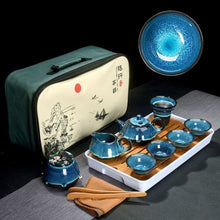 Load image into Gallery viewer, Blue Glaze Ceramic Tea Gift Set