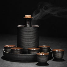 Load image into Gallery viewer, 9 Pcs Japanese Style Ceramic Sake Pot Cup Set