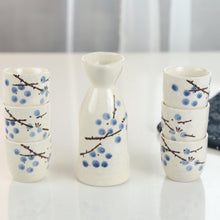 Load image into Gallery viewer, Plum Blossom Sake Cup Set - 7 pcs flowers Sake Set with Warmer
