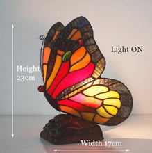 Load image into Gallery viewer, Stained Glass Butterfly Desk Lamp
