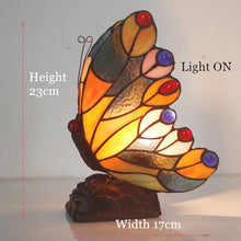 Load image into Gallery viewer, Stained Glass Butterfly Desk Lamp
