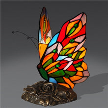 Load image into Gallery viewer, Stained Glass Butterfly Desk Lamp
