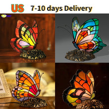 Load image into Gallery viewer, Stained Glass Butterfly Desk Lamp
