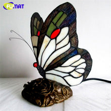 Load image into Gallery viewer, Stained Glass Butterfly Desk Lamp
