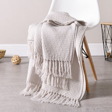 Load image into Gallery viewer, Plain knitted wool blanket
