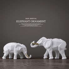 Load image into Gallery viewer, Elephant figurine 2 per set resin for tabletop decoration
