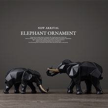 Load image into Gallery viewer, Elephant figurine 2 per set resin for tabletop decoration
