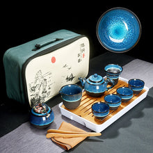 Load image into Gallery viewer, Blue Glaze Ceramic Tea Gift Set
