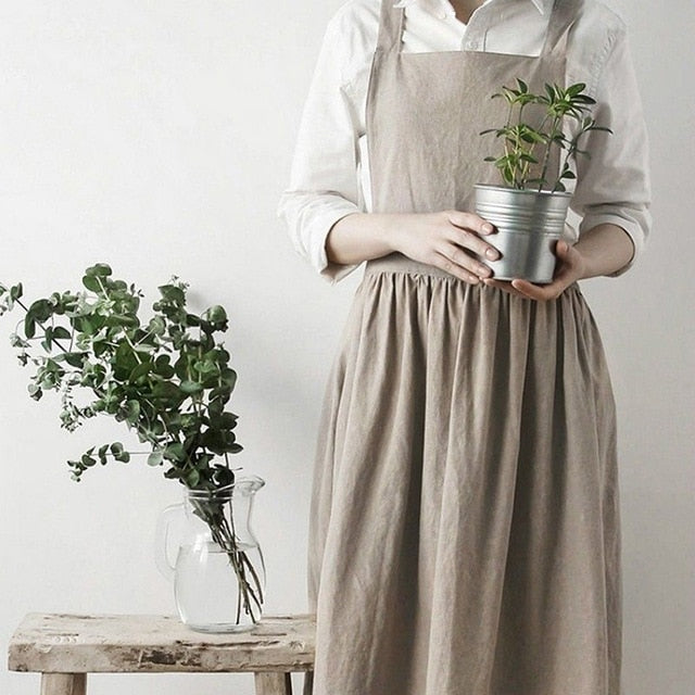 Women Lady Skirt Style Cotton Apron