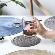 Load image into Gallery viewer, 6pcs/set Round Linen Non Slip Table Mats
