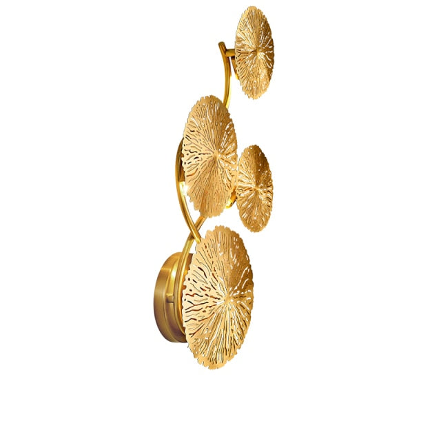 Gold Lotus Leaf Vintage Wall Lamp