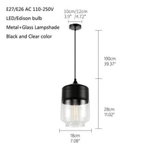 Load image into Gallery viewer, Nordic Modern loft hanging Glass Pendant Lamp
