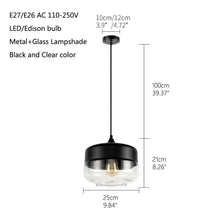 Load image into Gallery viewer, Nordic Modern loft hanging Glass Pendant Lamp
