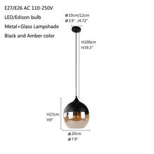 Load image into Gallery viewer, Nordic Modern loft hanging Glass Pendant Lamp
