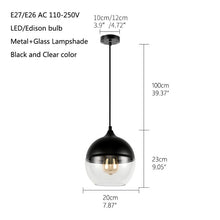 Load image into Gallery viewer, Nordic Modern loft hanging Glass Pendant Lamp
