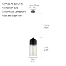 Load image into Gallery viewer, Nordic Modern loft hanging Glass Pendant Lamp
