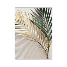 Load image into Gallery viewer, Nordic Wall Art Golden Palm Leaf Plant Canvas
