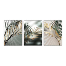 Load image into Gallery viewer, Nordic Wall Art Golden Palm Leaf Plant Canvas
