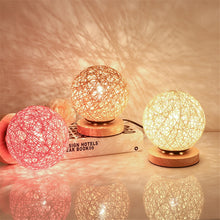 Load image into Gallery viewer, Solid Wood Rattan Ball Decoration Led Table Lamp
