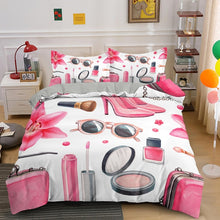 Load image into Gallery viewer, Sweety Girl Cosmetic Printing Duvet Cover Set
