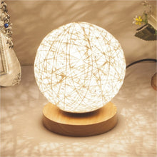 Load image into Gallery viewer, Solid Wood Rattan Ball Decoration Led Table Lamp
