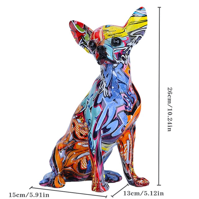 Creative Color Chihuahua Dog Statue