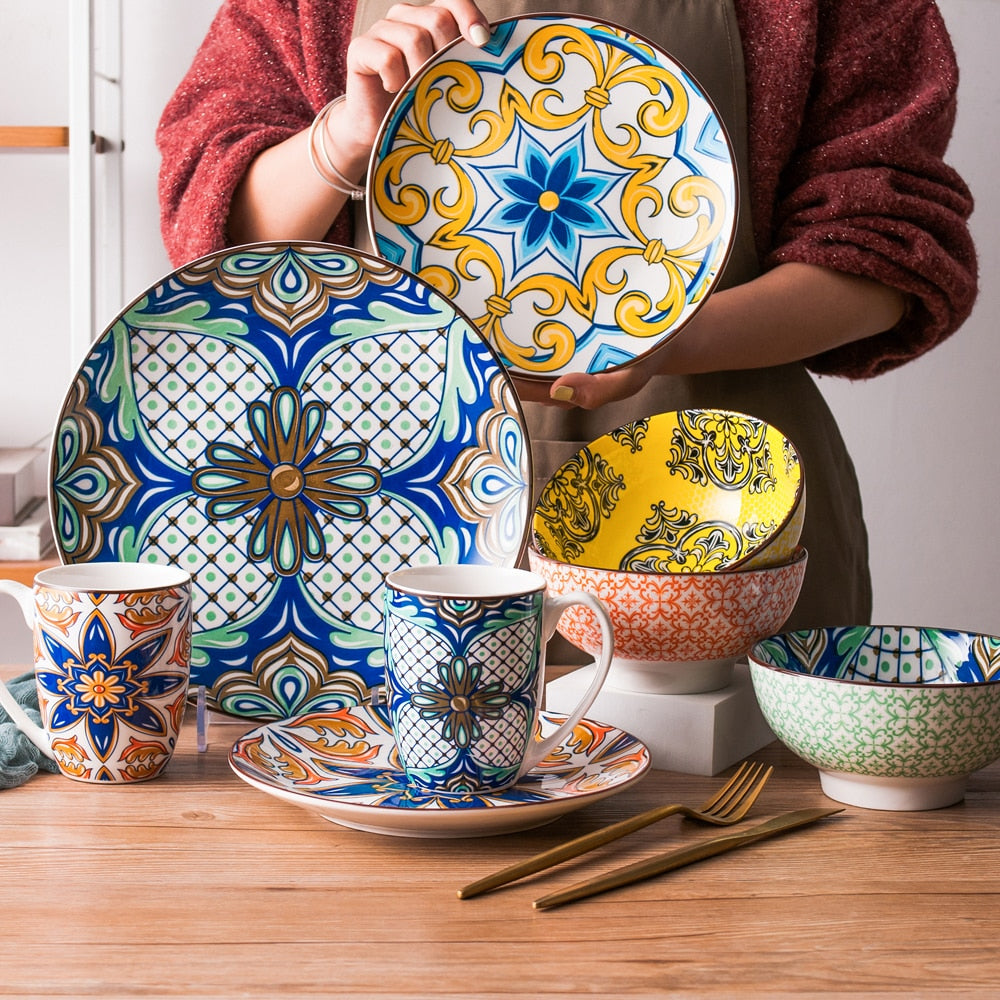 Jasmin Pattern Porcelain Tableware Dinner Set