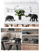 Load image into Gallery viewer, Elephant figurine 2 per set resin for tabletop decoration
