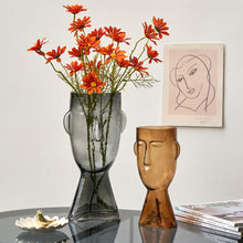 Load image into Gallery viewer, Nordic Glass Human Head Vase
