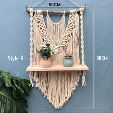 Load image into Gallery viewer, Hand-Woven Macrame Tapestry Shelves Wall Hanging
