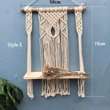 Load image into Gallery viewer, Hand-Woven Macrame Tapestry Shelves Wall Hanging
