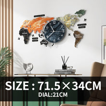 Load image into Gallery viewer, Large World Map DIY Stickers Wall Clock
