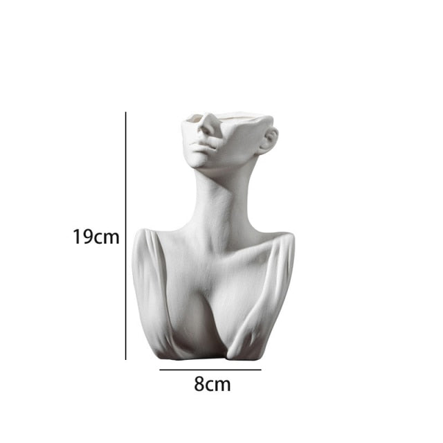 Nordic Elegant Women Head Face Flower Vase