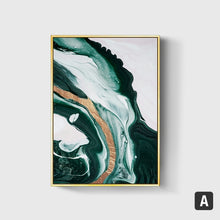 Load image into Gallery viewer, Gold foil lines Green Canvas Art Paintings
