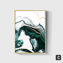 Load image into Gallery viewer, Gold foil lines Green Canvas Art Paintings
