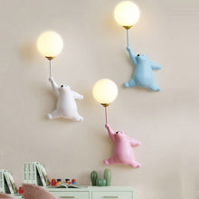 Load image into Gallery viewer, Cartoon Blue White Pink Bear Wall Lamp
