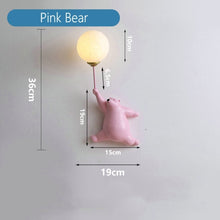 Load image into Gallery viewer, Cartoon Blue White Pink Bear Wall Lamp
