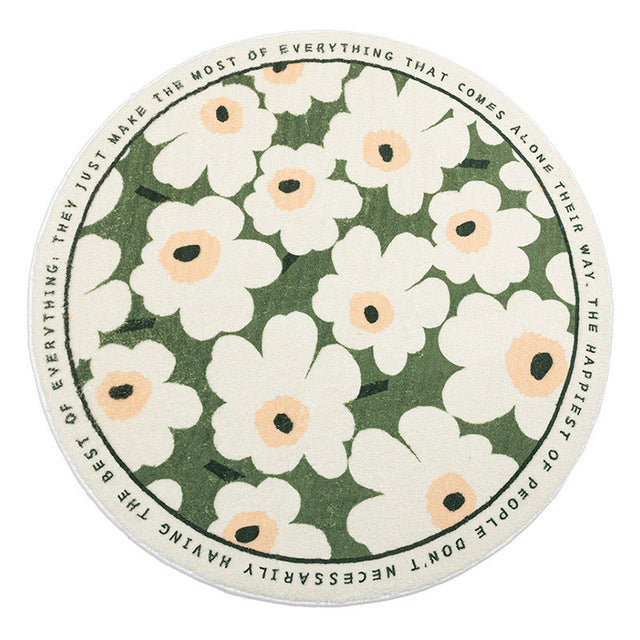 Nordic Soft Flower Round Shape Rug